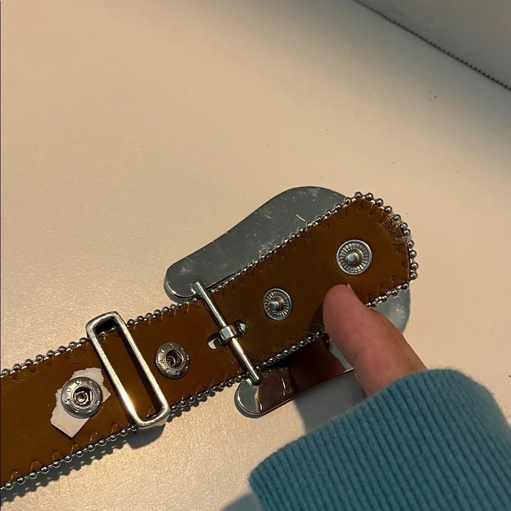 Kids Brown and Pink Embellished Adjustable Belt
